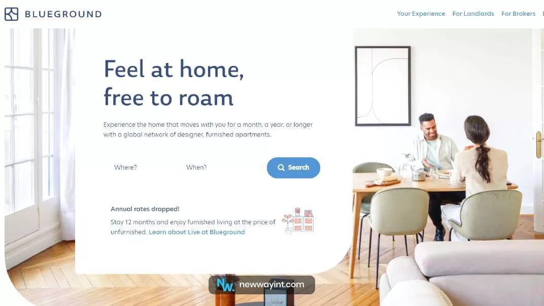 The Blueground website for renting apartments in Dubai