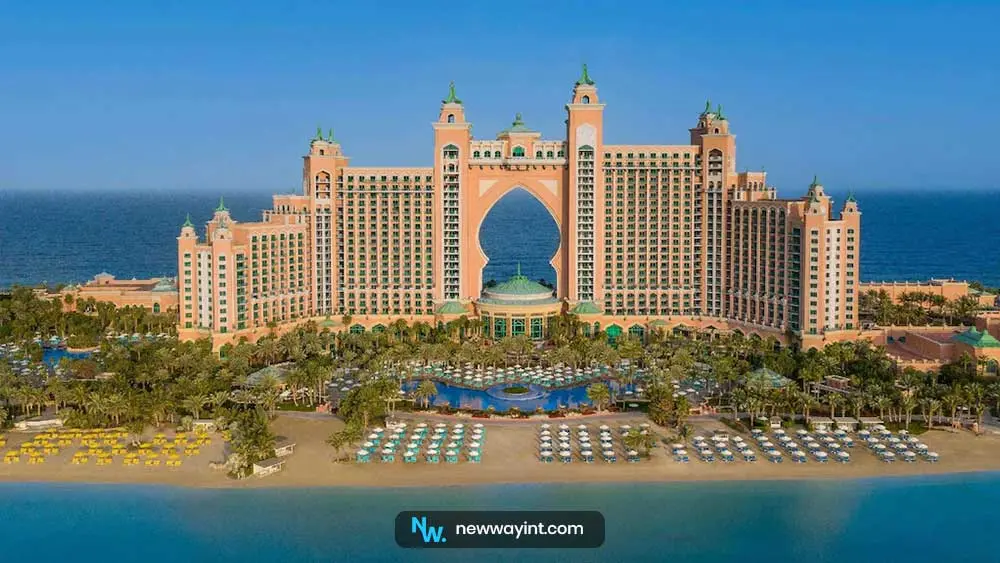 The beautiful view of Atlantis Hotel, Palm Jumeirah Island, Dubai