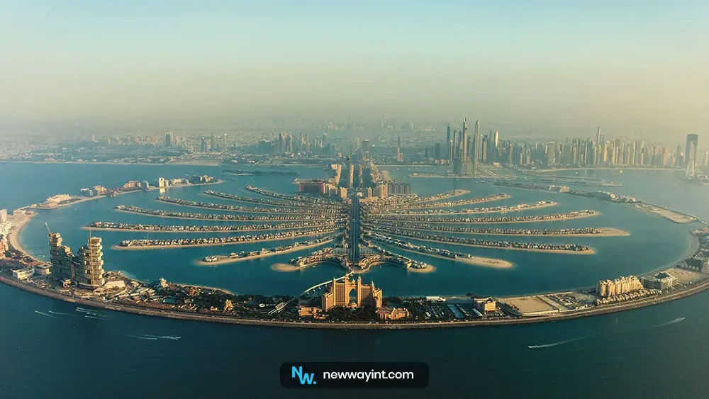 Beautiful view of Palm Jumeirah Dubai from above