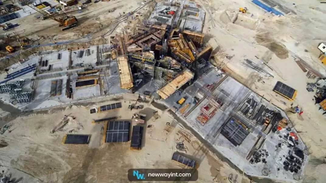 Foundation of Burj Khalifa during the construction of the project